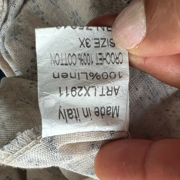 Lungo L’Arno brown linen blouse size 3X - Picture 8 of 8